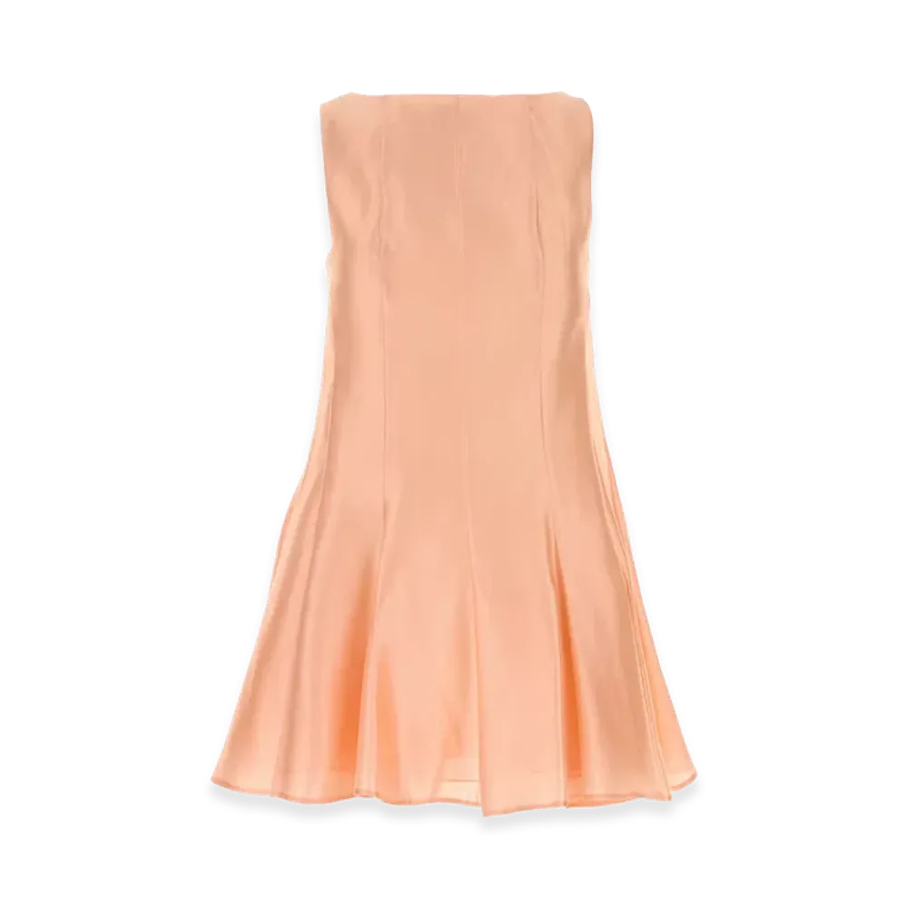 KHAITE Women's Twill Mags Mini Dress "Orange/Peach"