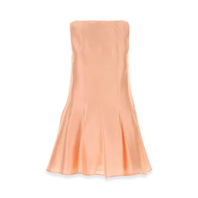 KHAITE Women's Twill Mags Mini Dress "Orange/Peach"