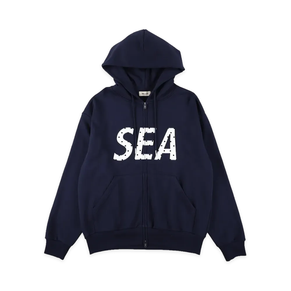 WIND AND SEA Dot Sea Patch Zip Up Sweat "Navy"