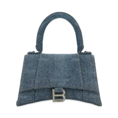 BALENCIAGA Hourglass Small Handbag Girly All Over Denim "Blue"