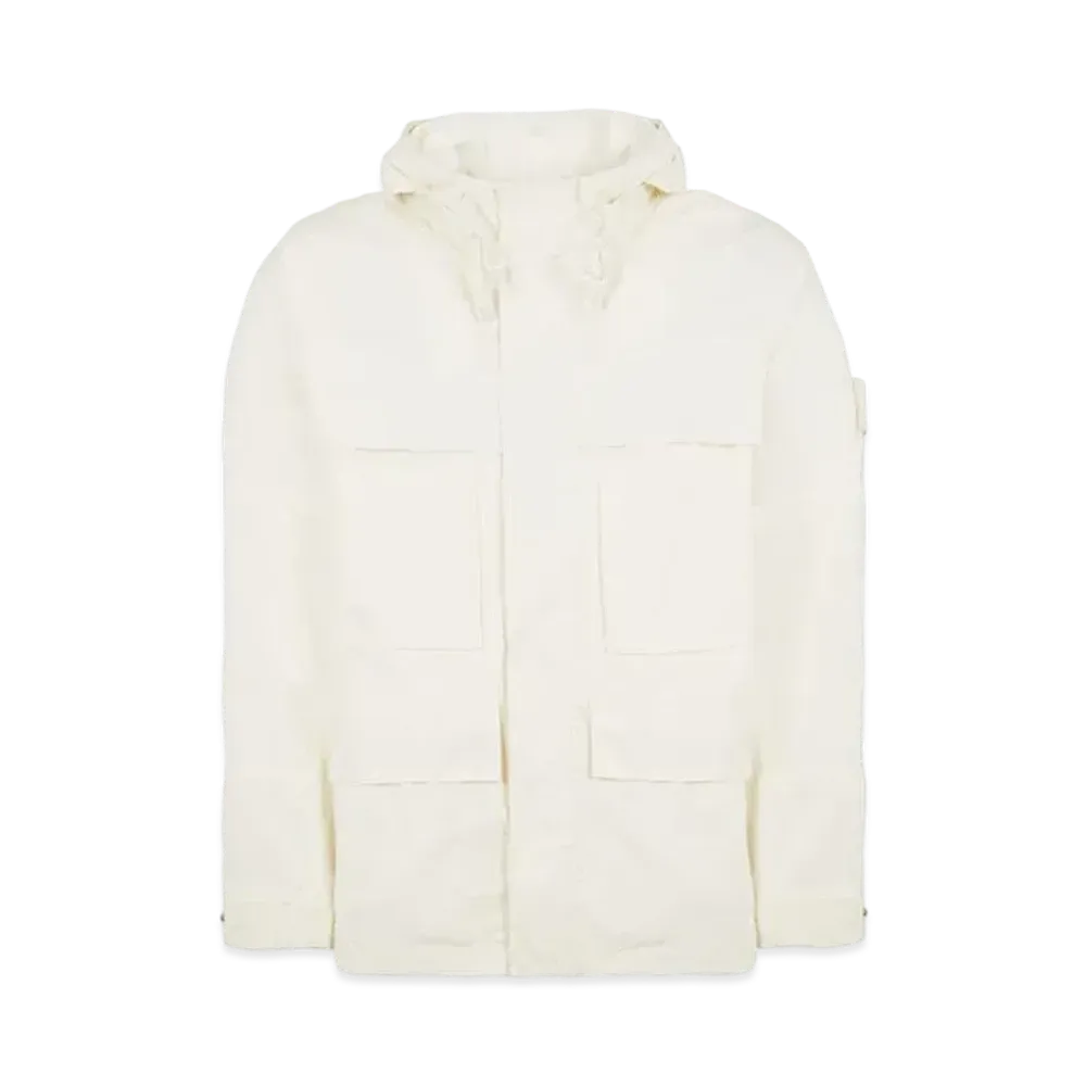 Stone Island 414F1 Weatherproof Cotton Canvas_ Ghost Piece With Detachable Lining "Natural White"