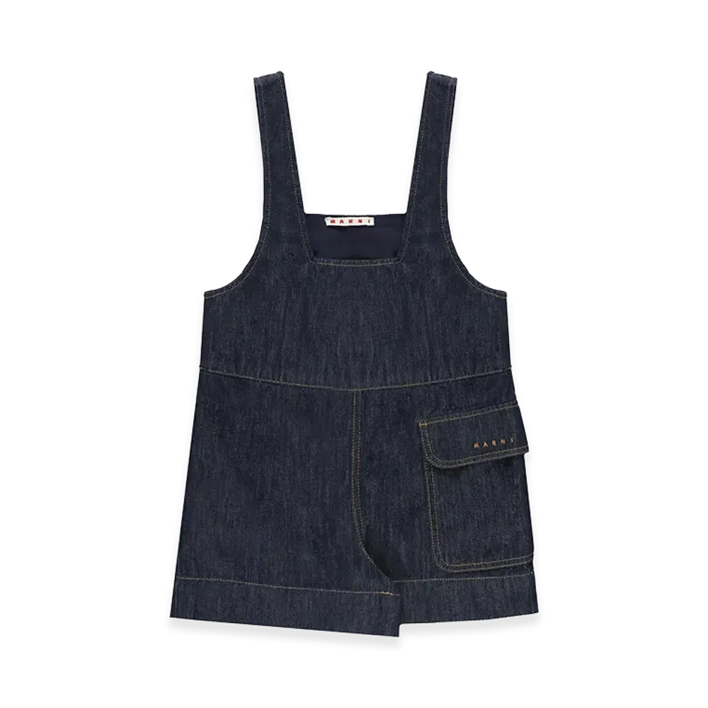 MARNI Women's Dungarees With Logo "Blue"
