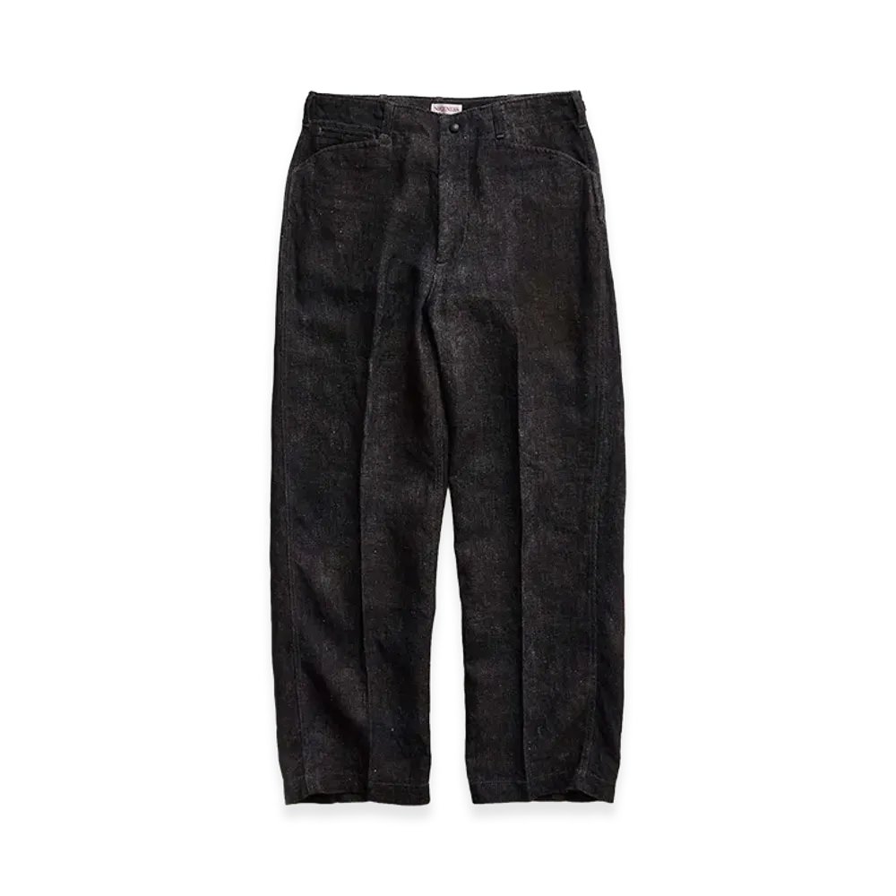 NICENESS N.Morley Printed Canvas Frisco Trousers "Black"