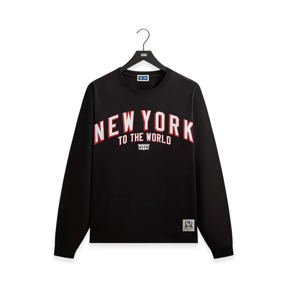 Kith x The New York Rangers New York Vintage Long Sleeve Quinn Tee "Black"