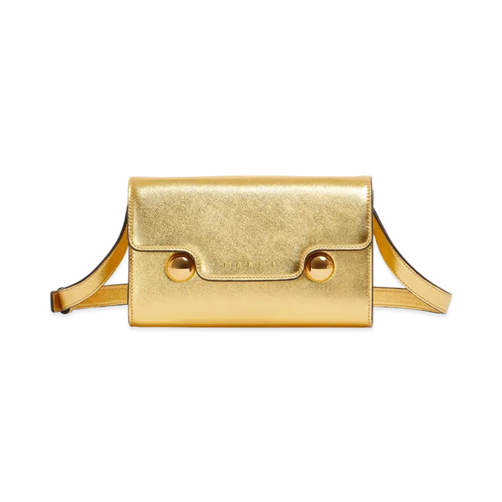 MARNI Trunkaroo Clutch in Leather "Gold"