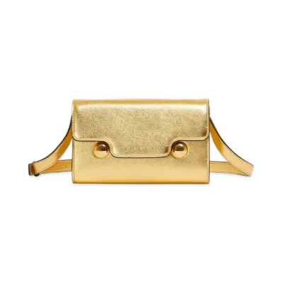 MARNI Trunkaroo Clutch in Leather "Gold"