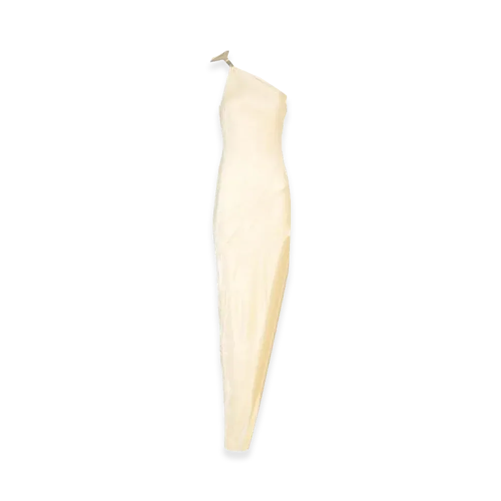 Rick Owens Women's "Hydra" One-Shoulder Dress "Beige"