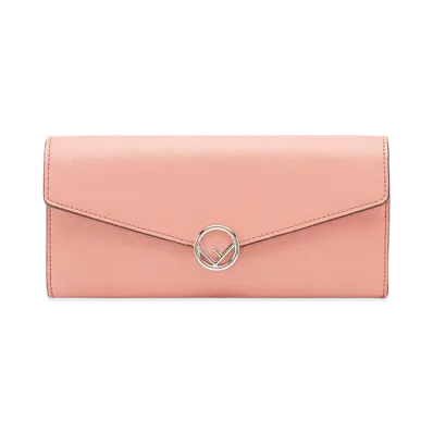 FENDI Continental Purse Leather Wallet "Pink"