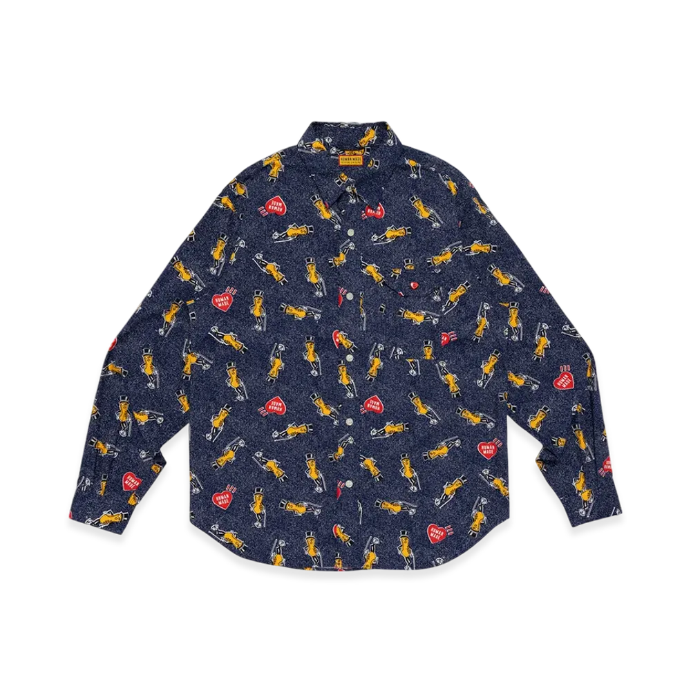 HUMAN MADE Mr.Peanut Printed Shirt "Navy"