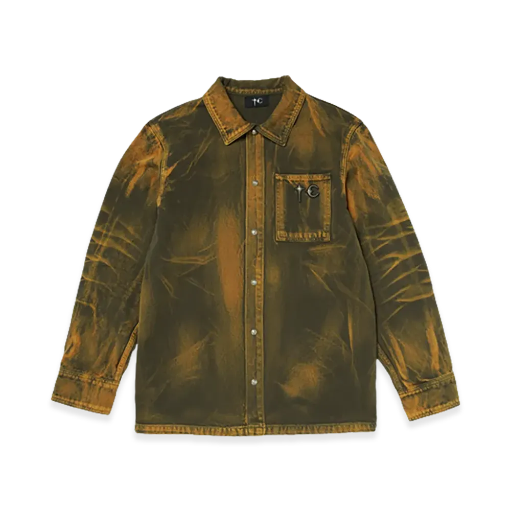 THUG CLUB TC Two Tone Washed Shirt "Olive"