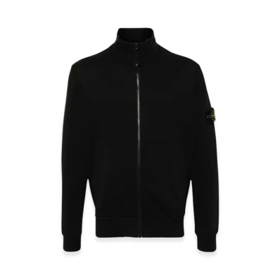 Stone Island 64351 Cotton Fleece Garment Dyed Track Top - 24SS "Black"