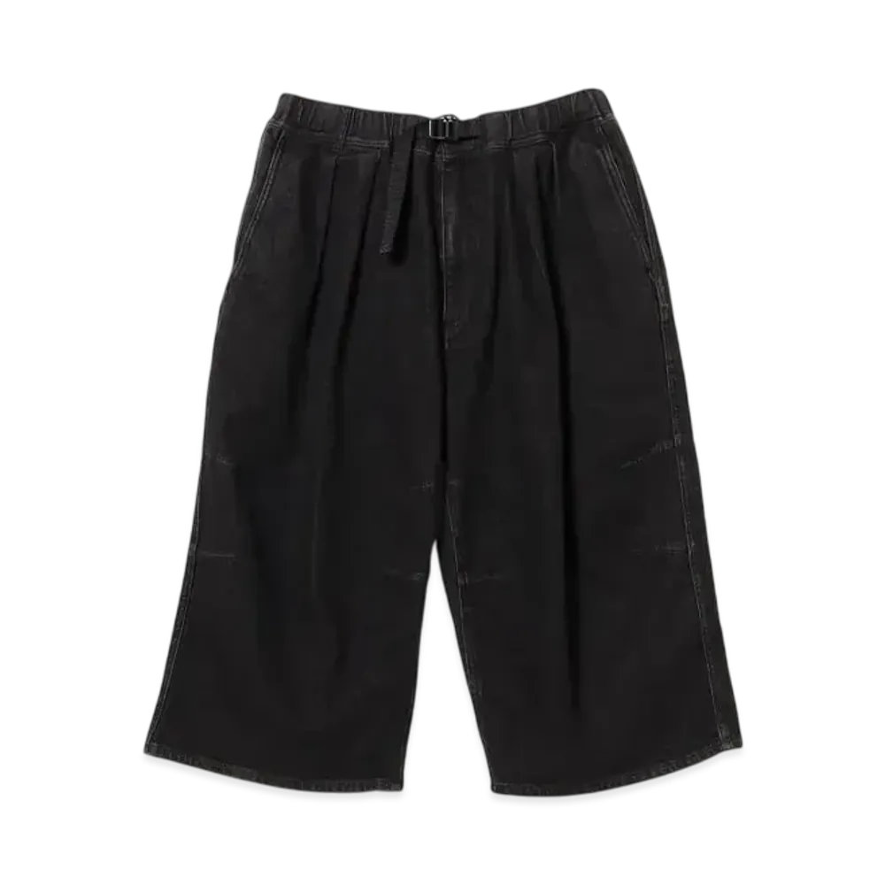 BEAMS Quarter-Length Denim Webbing Pants "Black"