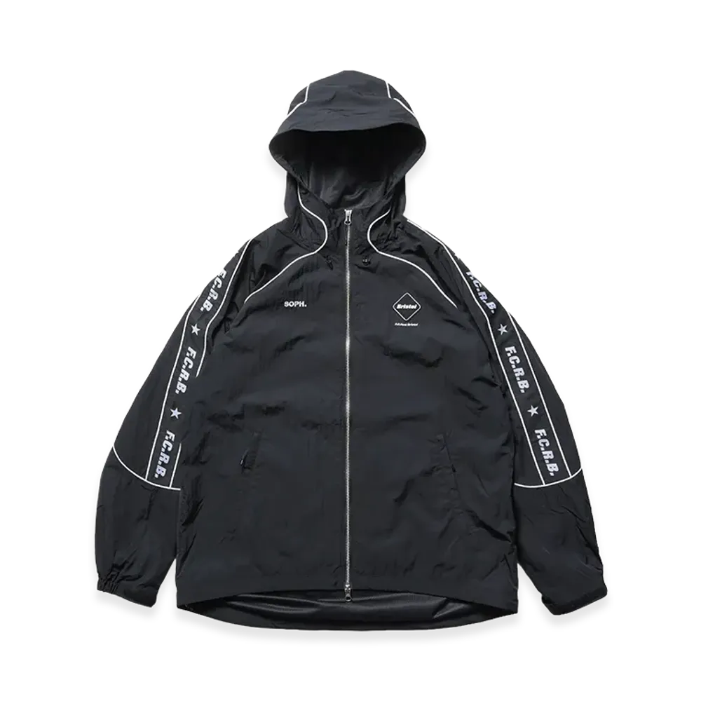 F.C.Real Bristol Nylon Chambray Practice Hooded Jacket "Black"