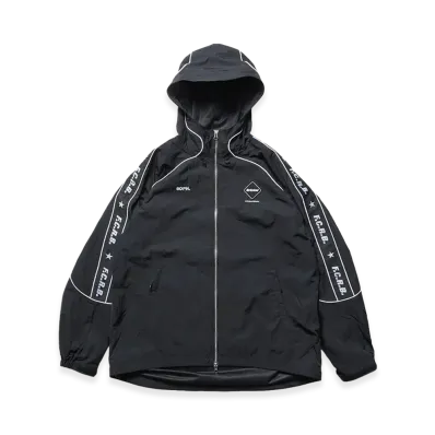 F.C.Real Bristol Nylon Chambray Practice Hooded Jacket "Black"