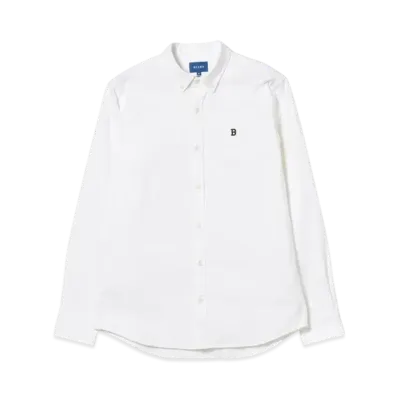 BEAMS Stretch Oxford One Point Button Down Shirt "White"