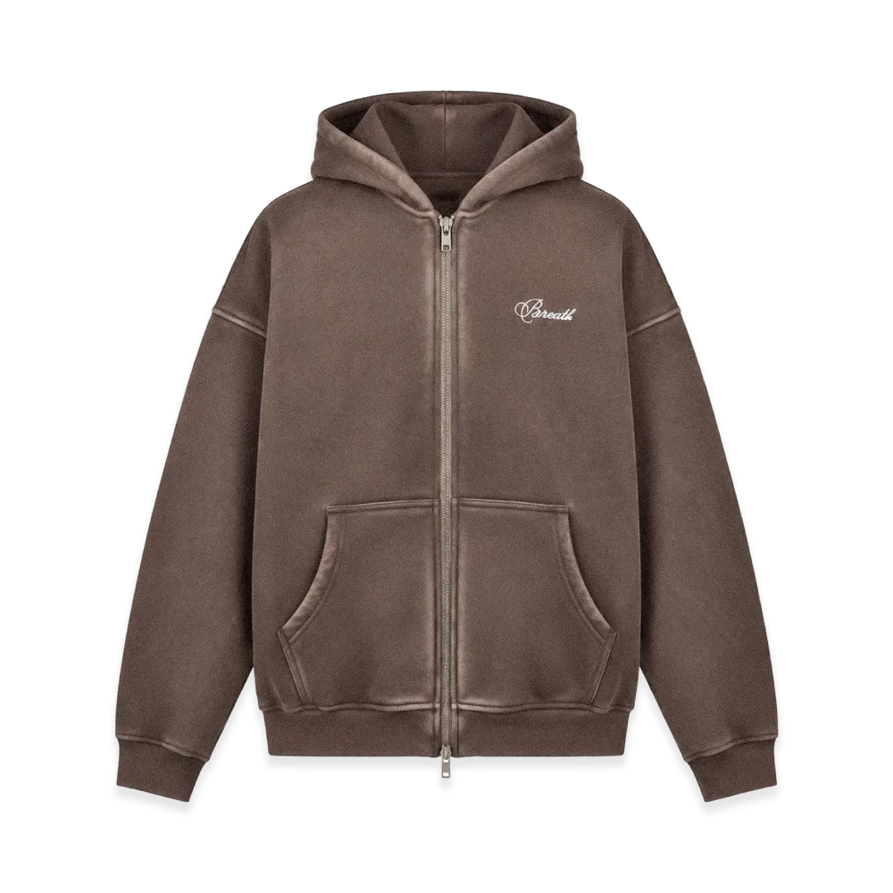 BREATH Fade Zip Hoodie "Brown"