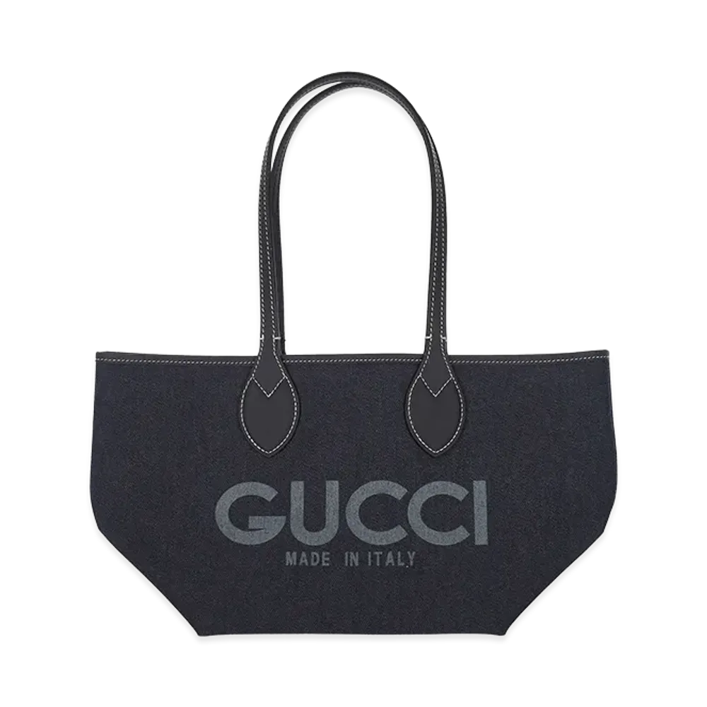 GUCCI Women's Denim Totissima Reversibile Shopping Bag "Blue"