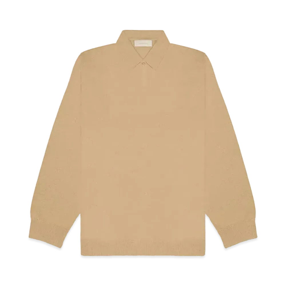 FEAR OF GOD ESSENTIALS Oak Long Sleeve Polo Knit Sweater "Oak"