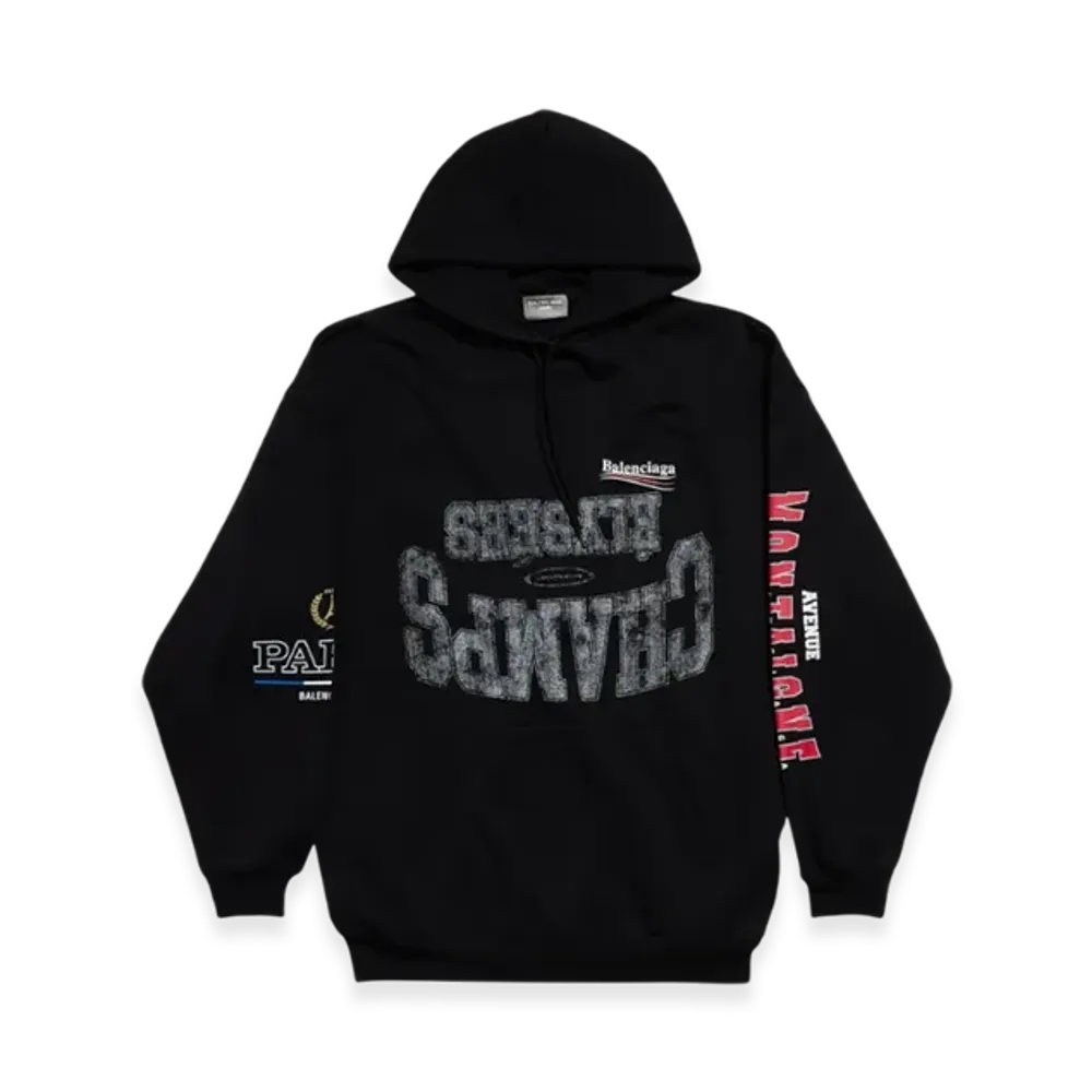 BALENCIAGA New Year Series 25 Overlayer Political Campaign Hoodie Medium Fit "Black"