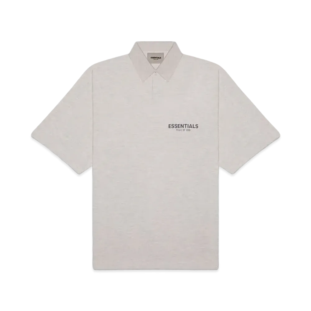 FEAR OF GOD ESSENTIALS Short Sleeve Boxy Polo "Heather Oatmeal"
