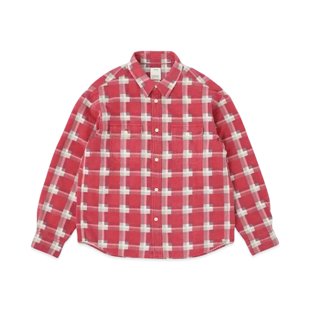 visvim Pioneer Khadi Check L/S "Red"
