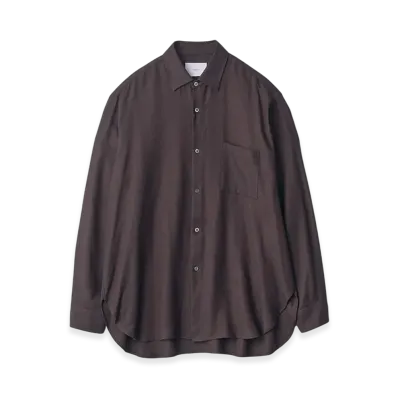 ssstein Rayon Silk Flannel Oversized Down Pat Shirt "Charcoal"