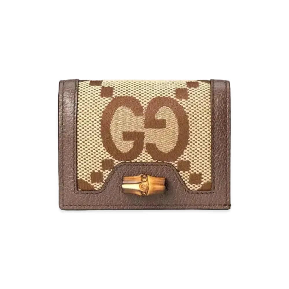 GUCCI Diana Jumbo GG Card Case "Camel"