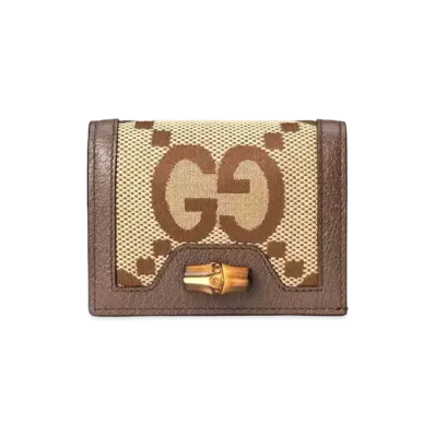 GUCCI Diana Jumbo GG Card Case "Camel"