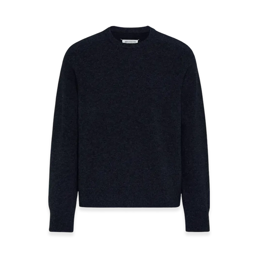 Maison Margiela Men's Washed Lambswool Sweater "Navy"