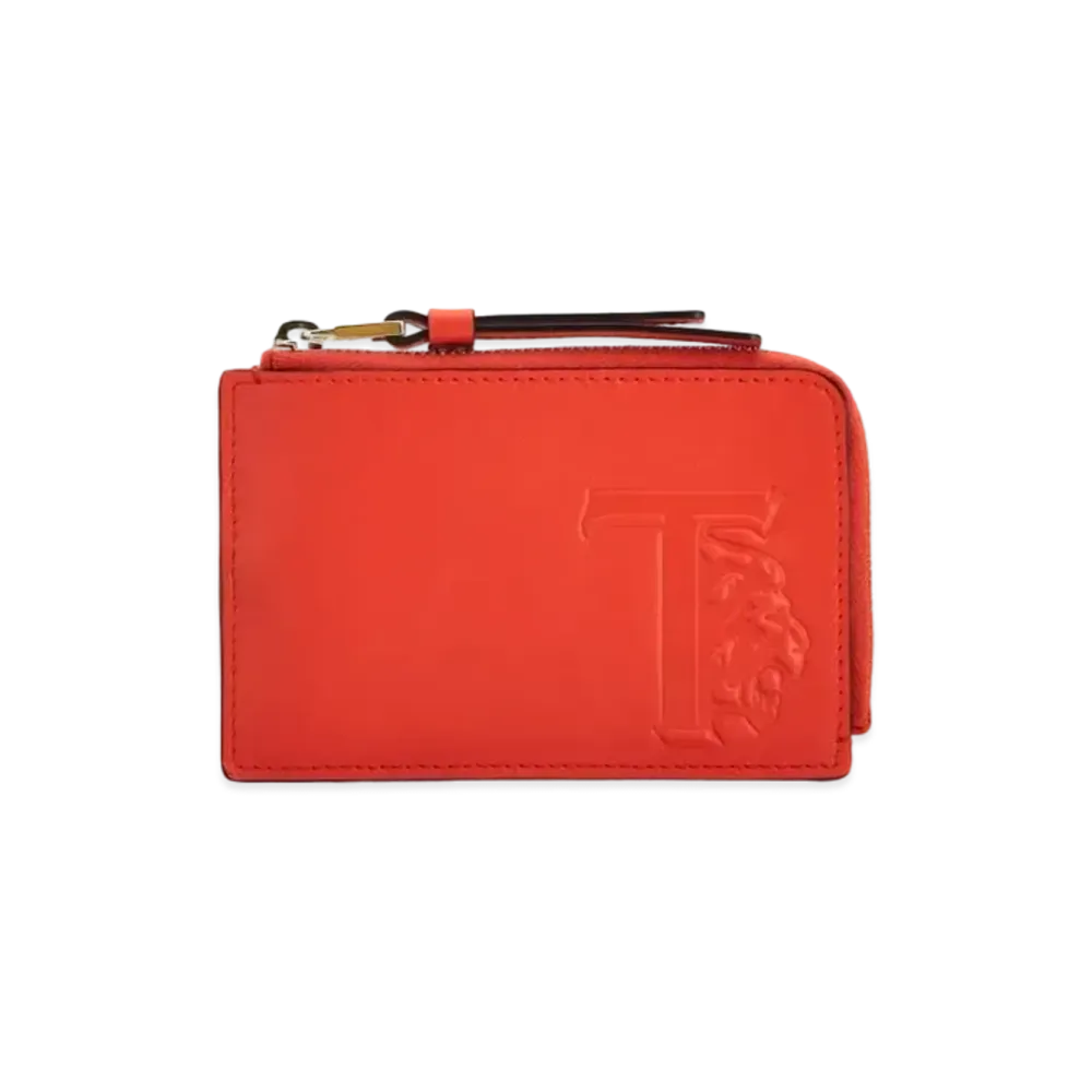 TOD'S Leather Credit Card Holder "Orange"