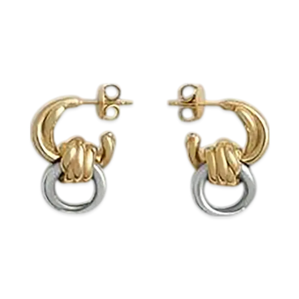 Bottega Veneta Knot Earrings "Silver/Yellow Gold"