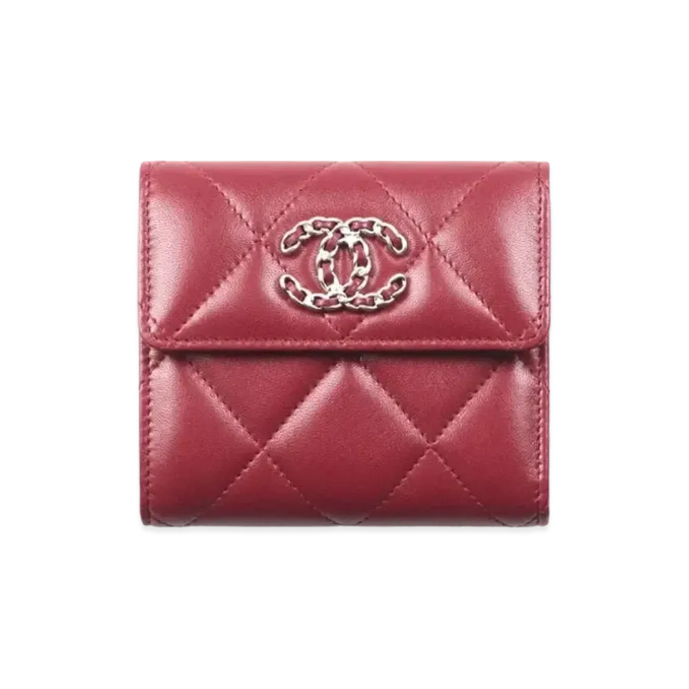 CHANEL Chanel 19 Small Flap Wallet Lambskin "Burgundy"