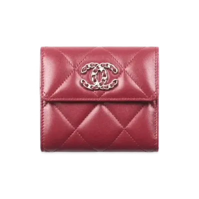 CHANEL Chanel 19 Small Flap Wallet Lambskin "Burgundy"