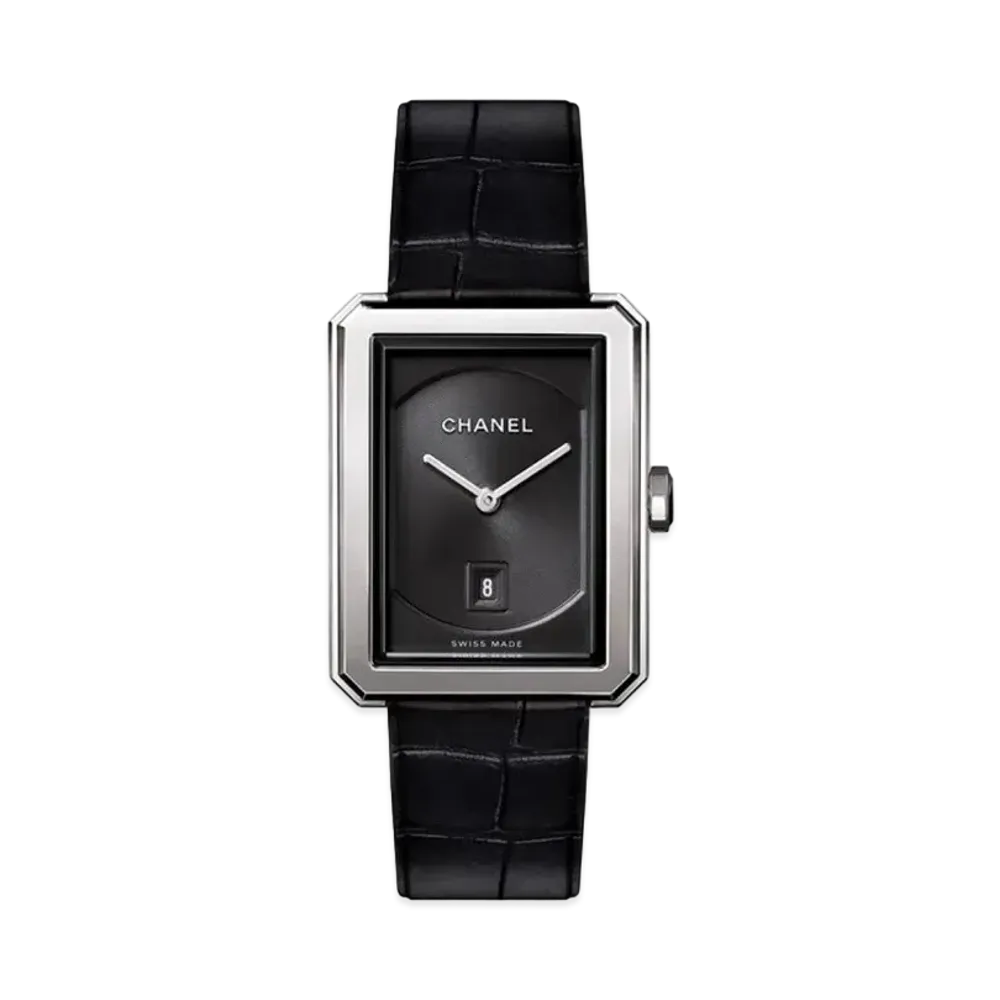 CHANEL Boyfriend Stainless Steel and Leather "Black"