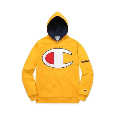 Supreme x Champion Satin Logo Hoodie "Gold"