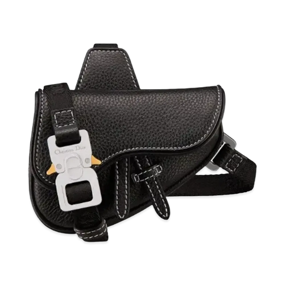 Dior Nano Saddle Bag Grained Calfskin "Black"
