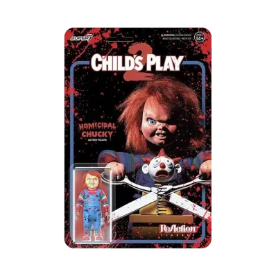 Super7 Childs Play 2 Reaction Action Figure - Homicidal Chucky(Blood Splatter)"Multicolor"