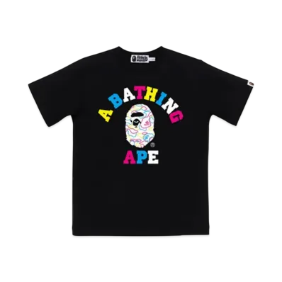 A BATHING APE Neon Camo College Tee "Black"