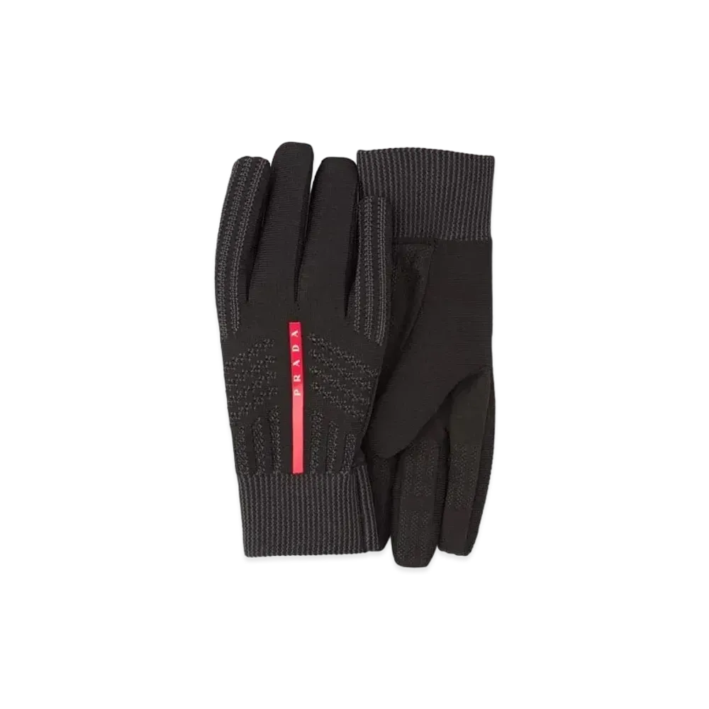 PRADA Wind Proof Knit Gloves "Black"