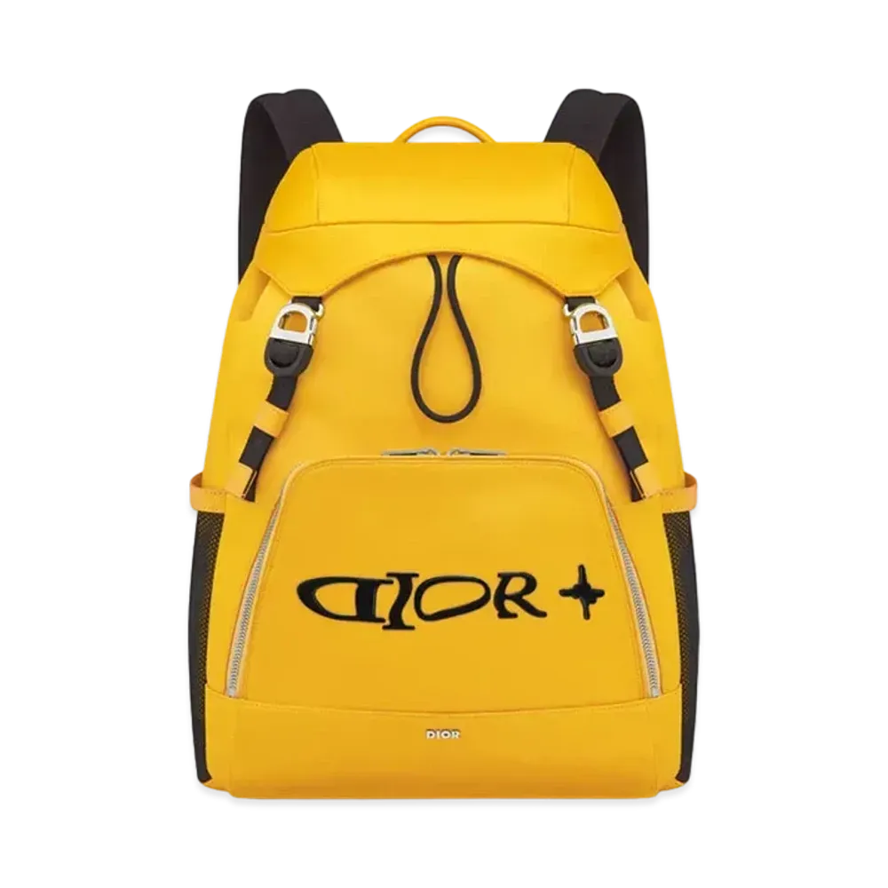 Dior x LEWIS HAMILTON Dior 8 Flap Bagpack Nylon and Leather Effect Technical Fabric "Yellow"