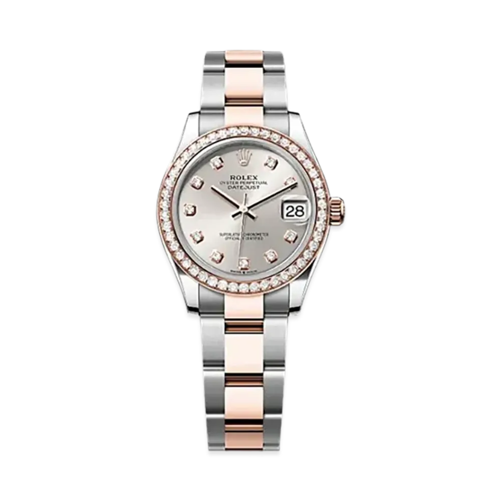 ROLEX Datejust 31mm Oystersteel & Everose Gold Diamond 278381RBR "Silver"