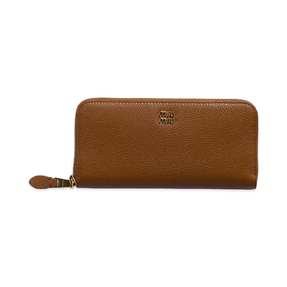 MIU MIU Leather Wallet "Cognac Brown"