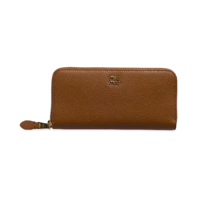 MIU MIU Leather Wallet "Cognac Brown"