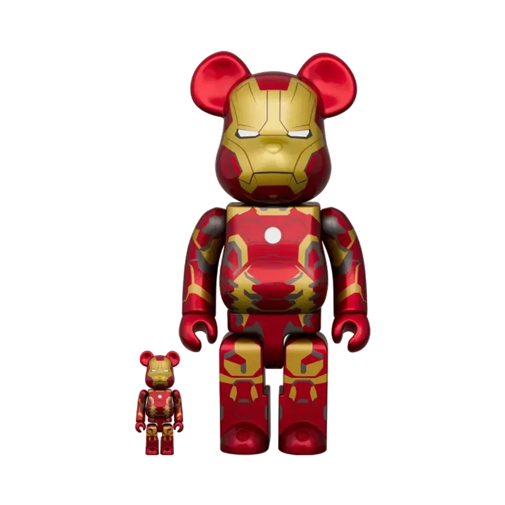 MEDICOM TOY "BEARBRICK" -THE INFINITY SAGA- IRON MAN MARK 43 100% & 400%