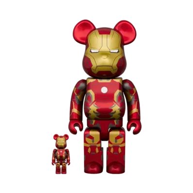 MEDICOM TOY "BEARBRICK" -THE INFINITY SAGA- IRON MAN MARK 43 100% & 400%