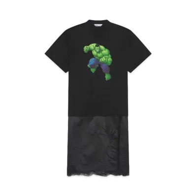 Balenciaga HULK 2021MARVEL SLIP DRESS T-SHIRT "Black"