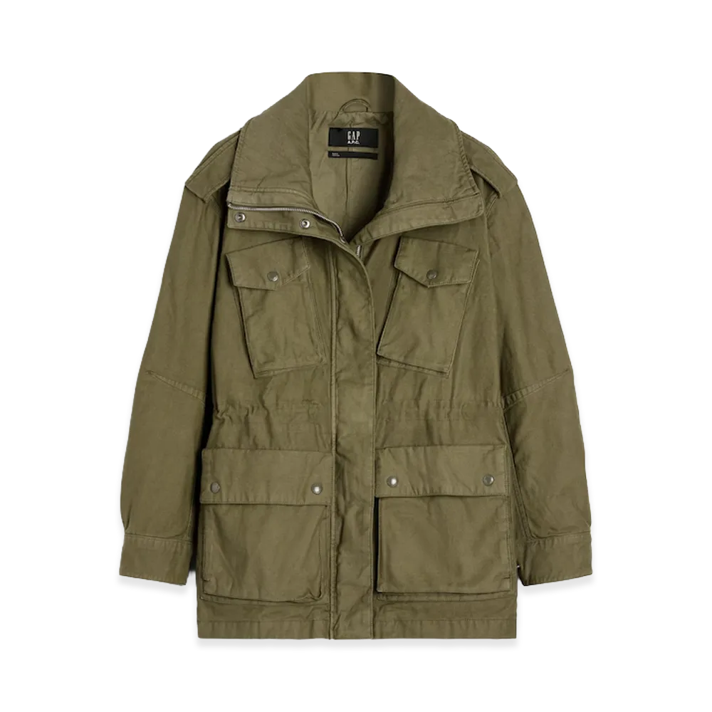 Gap x A.P.C. Women's Oversized Utility Jacket "Oil Green"