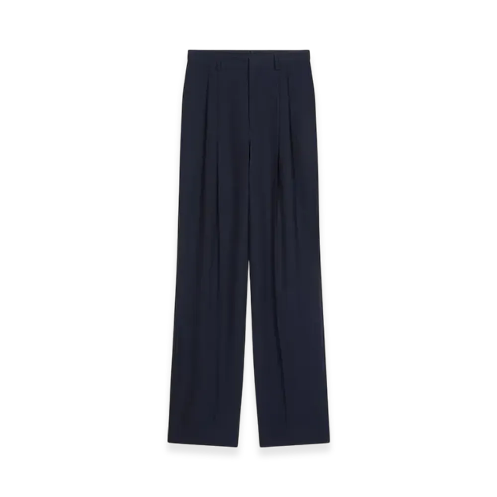 DRIES VAN NOTEN Wool Straight Pants "Navy"