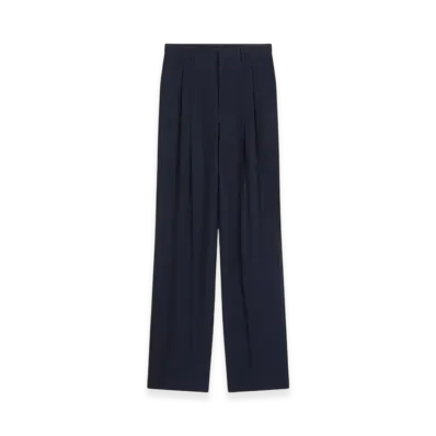 DRIES VAN NOTEN Wool Straight Pants "Navy"