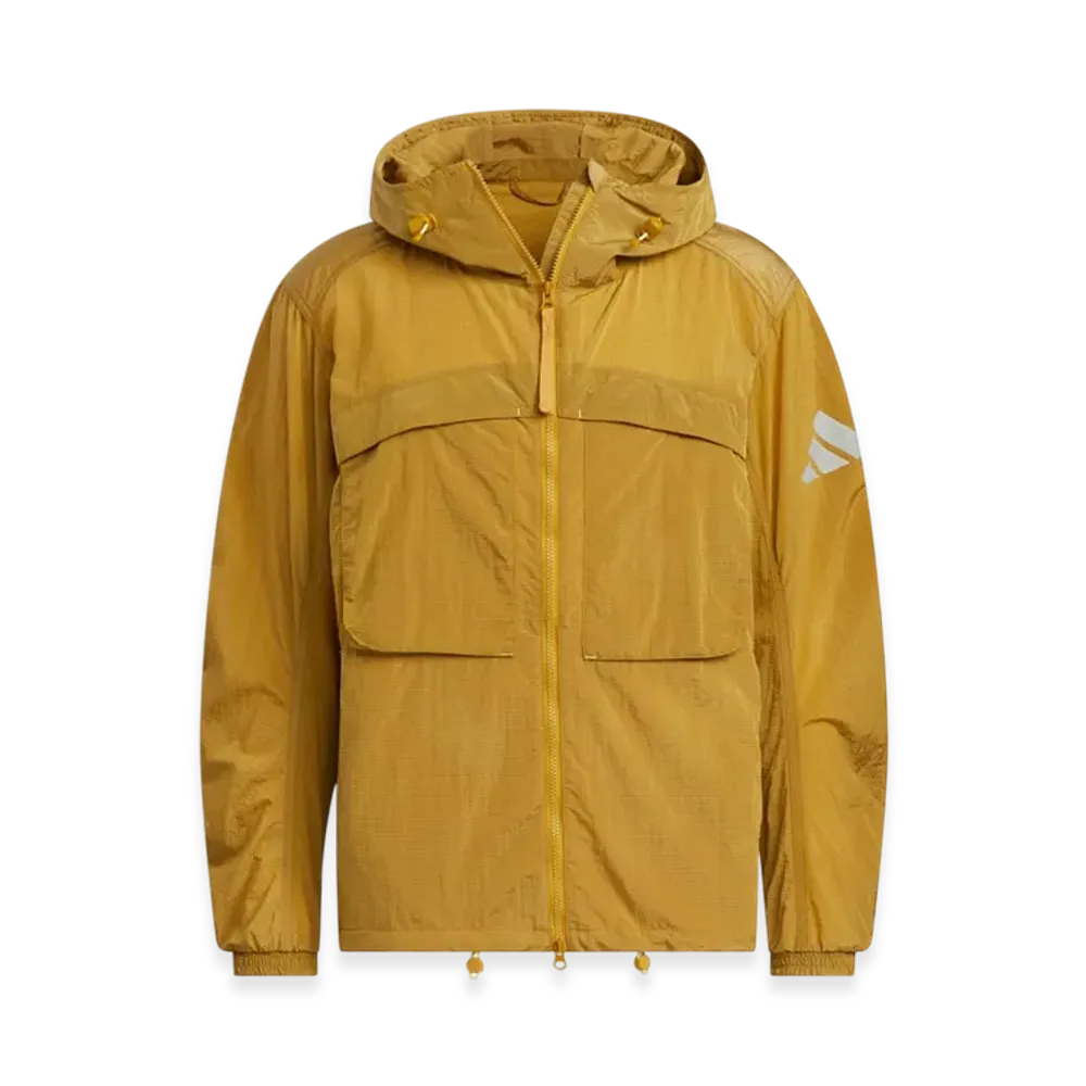 adidas City Escape Loose Fit Shiny Crinkle Ripstop Hooded Jacket "Preloved Bronze"